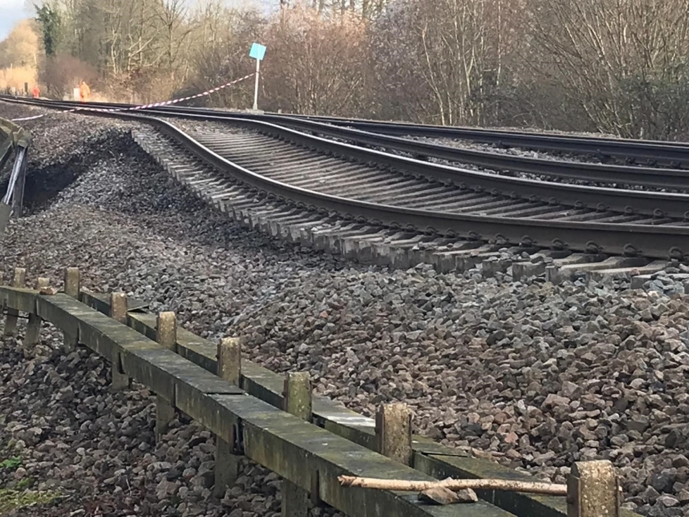 Redhill line stays shut at 'dangerous' landslip site